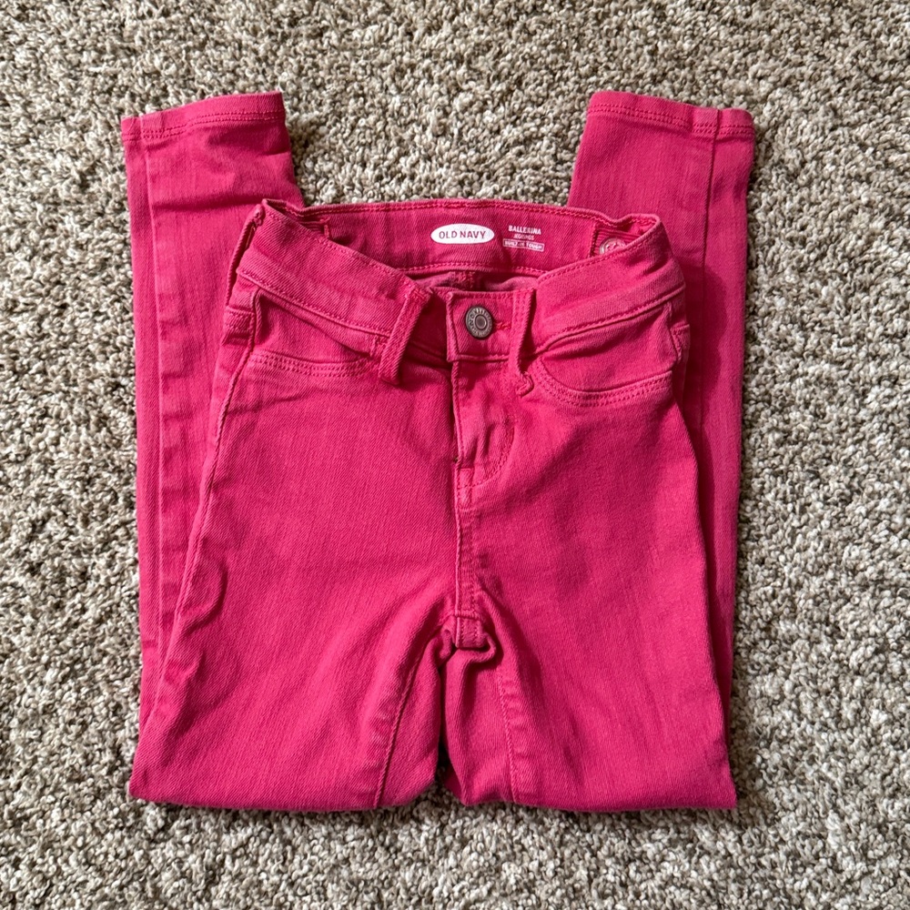 Old navy pink jeggings youth 6